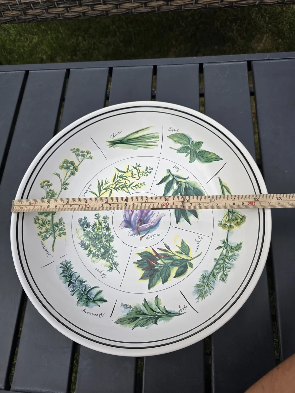 Williams Sonoma Culinary Herbs Pasta Serving Bowl 13 in Made in Portugal